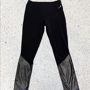 BCG Black Pewter Shimmer Compression Active Ankle Length Leggings Sz Medium VGC
